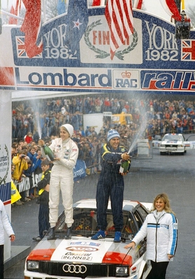 Michèle Mouton - Fabrizia Pons
31º Lombard RAC Rally 1982. Audi Quattro (IN-NN 82). Clasificada 2ª.

Del 21 al 25 de Noviembre, York, Inglaterra.
Superficie: asfalto - tierra.

El Rally tenia un total de 2970.00 km de los que 711.73 km divididos en 69 tramos eran especiales, (una de ellas fue cancelada SS46 Yair de 8.53 Km).

Se inscribieron 161 equipos, tomaron la salida 146, finalizaron 63.@
Palabras clave: Michele_Mouton;Audi;Gran_Bretaña;1982;RAC_Rally;Personajes;Womens;Mujeres;Inglaterra