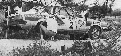 Mike Kirkland - Anton Levitan
30º Marlboro Safari Rally 1982. Nissan Violet GTS. Clasificado 3º.

Del 8 al 12 de Abril, Nairobi, Kenya, Africa.
Superficie: tierra.

El Rally tenia un total de 5120 km con 83 controles horarios.

Tomaron la salida 73 equipos, finalizaron 21.@
Palabras clave: Nissan;Violet;GTS;Safari;1982