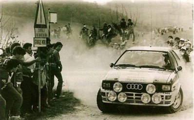 Michèle Mouton - Fabrizia Pons
24º Rally de San Remo 1982. Audi Quattro (IN-NU 84). Clasificada 4ª.

Del 3 al 9 de Octubre, Sanremo, Imperia, Liguria, Italia.
Superficie: asfalto - tierra.
El Rally tenia un total de 2663 km de los que 735.44 km divididos en 56 tramos eran especiales.
Tomaron la salida 90 equipos, finalizaron 27.@
Palabras clave: Michele_Mouton;Audi;Quattro;Grupo_B;Sanremo;1982;mujeres;Womens