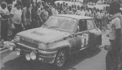 Bruno Saby - Daniel le Saux
14º Rallye Côte d'Ivoire 1982. Renault 5 Turbo. Clasificado 4º.

Del 27 de Octubre al 1 de Noviembre, Abidjan, Costa d'Ivori, África.
Superficie: tierra.

El Rally tenia un total de 4995 con 54 controles horarios.

Tomaron la salida 56 equipos, finalizaron 6.@
Palabras clave: Bruno_Saby;Renault;Turbo;Costa_Marfil;1982;Grupo_B