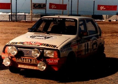 Alain Coppier - Josépha Laloz
16º Rallye de Portugal Vinho do Porto 1982. Citroën Visa Trophée (5474 VV 38). Clasificado 5º.

Del 3 al 6 de Marzo, Estoril, Cascais, Lisboa, Portugal.
Superficie: asfalto - tierra.

El Rally tenia un total 2312 km de los que 637.07 km divididos 40 tramos eran especiales.

Se inscribieron 107 equipos, tomaron 91, finalizaron 23.@
Palabras clave: Citroen;Visa;Trophee;Grupo_B;Portugal;1982