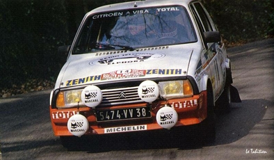 Alain Coppier - Josépha Laloz
16º Rallye de Portugal Vinho do Porto 1982. Citroën Visa Trophée (5474 VV 38). Clasificado 5º.

Del 3 al 6 de Marzo, Estoril, Cascais, Lisboa, Portugal.
Superficie: asfalto - tierra.

El Rally tenia un total 2312 km de los que 637.07 km divididos 40 tramos eran especiales.

Se inscribieron 107 equipos, tomaron 91, finalizaron 23.@
Palabras clave: Citroen;Visa;Trophee;Grupo_B;Portugal;1982