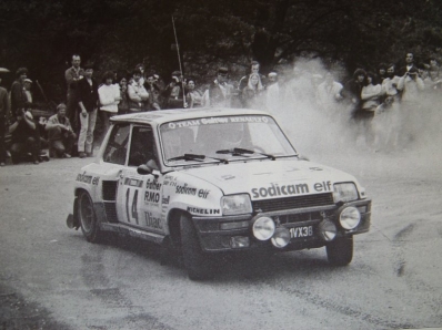 Bruno Saby - Francoise Sappey
26º Tour de Corse 1982. Renault 5 Turbo, (11 VX 38). Clasificado 5º.

Del 6 al 8 de Mayo, Ajaccio, Córcega, Francia.
Superficie: asfalto.

El Rally tenia un total de 1616.70 km de los que 1176.10 km divididos en 27 tramos eran especiales.

Se inscribieron 181 equipos, tomaron la salida 177, finalizaron 47.@
Palabras clave: ;Renault;Turbo;Corse;Corcega;1982