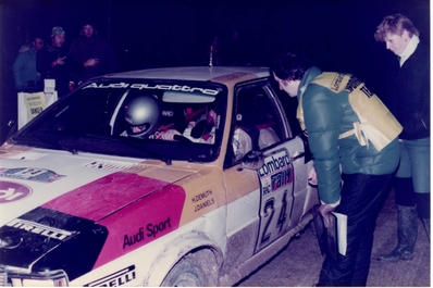 Harald Demuth - John Daniels
31º Lombard RAC Rally 1982. Audi Quattro (IN-NK 54). Clasificado 5º.

Del 21 al 25 de Noviembre, York, Inglaterra.
Superficie: asfalto - tierra.

El Rally tenia un total de 2970.00 km de los que 711.73 km divididos en 69 tramos eran especiales, (una de ellas fue cancelada SS46 Yair de 8.53 Km).

Se inscribieron 161 equipos, tomaron la salida 146, finalizaron 63.@
Palabras clave: ;Audi;Quattro;Gran_Bretaña;RAC_Rally;1982;Inglaterra