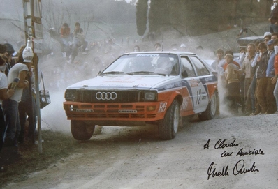 Michele Cinotto - Emilio Radaelli
24º Rally de Sanremo 1982. Audi Quattro (IN-NP 40). Clasificado 6º.

Del 3 al 9 de Octubre, Sanremo, Imperia, Liguria, Italia.
Superficie: asfalto - tierra.

El Rally tenia un total de 2663 km de los que 735.44 km divididos en 56 tramos eran especiales.

Tomaron la salida 90 equipos, finalizaron 27.

© Claudio Cavion
@@
Palabras clave: Michele_Cinotto;Audi;Quattro;Sanremo;1982