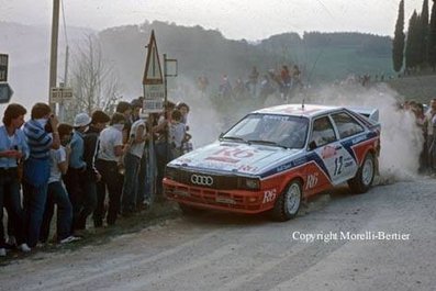 Michele Cinotto - Emilio Radaelli
24º Rally de Sanremo 1982. Audi Quattro (IN-NP 40). Clasificado 6º.

Del 3 al 9 de Octubre, Sanremo, Imperia, Liguria, Italia.
Superficie: asfalto - tierra.
El Rally tenia un total de 2663 km de los que 735.44 km divididos en 56 tramos eran especiales.
Tomaron la salida 90 equipos, finalizaron 27.

© Morelli-Bertier
@
Palabras clave: Michele_Cinotto;Audi;Quattro;Sanremo;1982