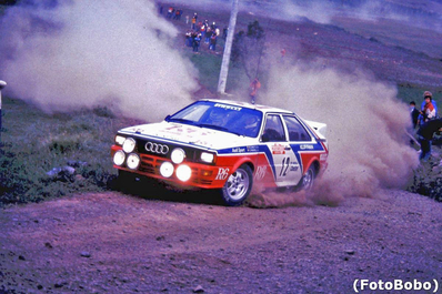 Michele Cinotto - Emilio Radaelli
24º Rally de Sanremo 1982. Audi Quattro (IN-NP 40). Clasificado 6º.

Del 3 al 9 de Octubre, Sanremo, Imperia, Liguria, Italia.
Superficie: asfalto - tierra.

El Rally tenia un total de 2663 km de los que 735.44 km divididos en 56 tramos eran especiales.

Tomaron la salida 90 equipos, finalizaron 27.

© Alberto Anam
@@
Palabras clave: Michele_Cinotto;Audi;Quattro;Sanremo;1982