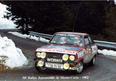 Pierre-César Baroni - Roger Baud
50º Rallye Automobile de Monte-Carlo 1982. Ford Escort RS 2000 MKII (724 UC 06). Clasificado 19º.

Del 16 al 22 de Enero, Monte Carlo.
Superficie: asfalto - nieve.

El Rally tenia un total de 4082.71 km de los que 747.81 km divididos en 32 tramos eran especiales, (2 de ellas fueron canceladas SS7 Trigance - Chateauvieux 1 de 28,53 Km y SS15 St Jean en Royans - La Chapelle en Vercors de 38,67 Km).

Se inscribieron 306 equipos, tomaron la salida 299, finalizaron 140.@
Palabras clave: Ford;Escort;Montecarlo;1982