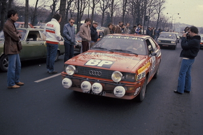 Guy Chasseuil - Christian Baron
50º Rallye Automobile de Monte-Carlo 1982. Audi Quattro (2790 VM 75). Clasificado 30º.

Del 16 al 22 de Enero, Monte Carlo.
Superficie: asfalto - nieve.

El Rally tenia un total de 4082.71 km de los que 747.81 km divididos en 32 tramos eran especiales, (2 de ellas fueron canceladas SS7 Trigance - Chateauvieux 1 de 28,53 Km y SS15 St Jean en Royans - La Chapelle en Vercors de 38,67 Km).

Se inscribieron 306 equipos, tomaron la salida 299, finalizaron 140.@
Palabras clave: Audi;Quattro;Grupo_B;Montecarlo;1982