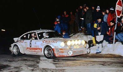 Björn Waldegard - Hans Thorszelius
50º Rallye Automobile de Monte-Carlo 1982. Porsche 911 SC (4852 SC 34).

En el último tramo del Rally SS32 Loda - Lucéram 2 de 16.52 km se le bloqueo la caja de cambios en el Col de St Roch, realizando todo el descenso hacia final de tramo en Lucerem marcha atrás, abandonando despues de finalizar el tramo.
Como era el final de la etapa comun, en la ultima etapa del Turini solo salian los 100 primeros, quedando finalmente clasificado el 92º.

Del 16 al 22 de Enero, Monte Carlo.
Superficie: asfalto - nieve.

El Rally tenia un total de 4082.71 km de los que 747.81 km divididos en 32 tramos eran especiales, (2 de ellas fueron canceladas SS7 Trigance - Chateauvieux 1 de 28,53 Km y SS15 St Jean en Royans - La Chapelle en Vercors de 38,67 Km).

Se inscribieron 306 equipos, tomaron la salida 299, finalizaron 140.
@
Palabras clave: ;Hans_Thorszelius;Porsche;SC;Montecarlo;1982