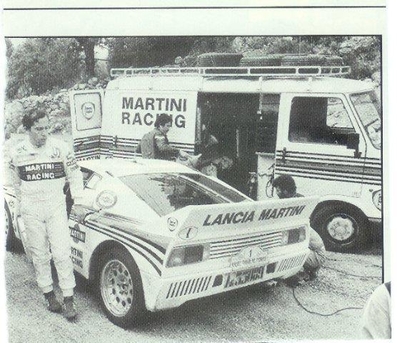 Asistencia del Equipo Martini Racing en el 26º Tour de Corse - Rallye de Francia 1982
En el Lancia Rally 037 (A6 33089) de Attilio Bettega - Maurizio Perissinot, abandonó por accidente en SS10 Ponte Rosso - Borgo de 42.60 Km.

En dicho accidente, Attilio se rompió las 2 piernas y Maurizio sufrió heridas y contusiones leves.

Debut en el Mundial de Rallys del Lancia Rally 037.

Del 6 al 8 de Mayo, Ajaccio, Córcega, Francia.
Superficie: asfalto.

El Rally tenia un total de 1616.70 km de los que 1176.10 km divididos en 27 tramos eran especiales.

Se inscribieron 181 equipos, tomaron la salida 177, finalizaron 47.@
Palabras clave: ;Lancia;Rally;Grupo_B;Corcega;1982;Asistencias;Corse;Debut