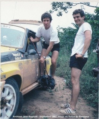 Jean Ragnotti - Jean-Marc Andrié
14º Rallye Côte d'Ivoire 1982. Renault 5 Turbo. Abandonó por accidente.

Del 27 de Octubre al 1 de Noviembre, Abidjan, Costa d'Ivori, África.
Superficie: tierra.

El Rally tenia un total de 4995 con 54 controles horarios.

Tomaron la salida 56 equipos, finalizaron 6.@
Palabras clave: Jean_Ragnotti;Renault;Turbo;Costa_Marfil;1982;Grupo_B