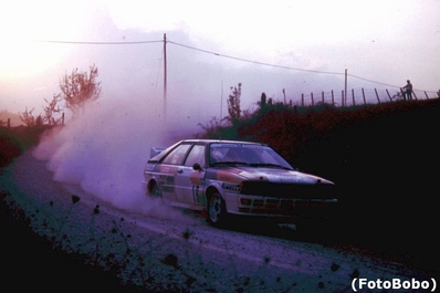 Harald Demuth - Arwed Fischer
24º Rally de Sanremo 1982. Audi Quattro (IN-ND 37). Abandonó por motor en SS50 Ronde de 46.55 Km.
Audi Sport

Del 3 al 9 de Octubre, Sanremo, Imperia, Liguria, Italia.
Superficie: asfalto - tierra.

El Rally tenia un total de 2663.00 km de los que 735.44 km divididos en 56 tramos eran especiales.

Tomaron la salida 90 equipos, finalizaron 27.

Foto de Alberto Anam
@
Palabras clave: Audi;Quattro;Sanremo;1982