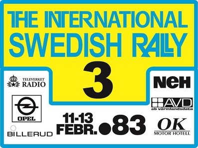 33º International Swedish Rally 1983
Prueba 2º de 12

Del 11 al 13 de Febrero, Karlstad, Suecia.
Superficie: nieve - hielo.

El Rally tenia un total de 1505.00 km de los que 476.10 km divididos en 25 tramos eran especiales (uno de ellas fue cancelada SS12 Radasjon de 6 Km).

Se inscribieron 137 equipos, tomaron la salida 137, finalizaron 67.
Palabras clave: Suecia;1983