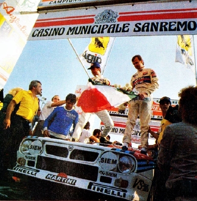 Markku Alén - Ilkka Kivimäki
25º Rallye Sanremo 1983. Lancia Rally 037 (TO X98907). Clasificado 1º.

Del 2 al 7 de Octubre, Sanremo, Liguria, Imperia, Italia.
Superficie: Asfalto - tierra

El Rally tenia un total de 2695.00 km de los que 775.89 km divididos en 58 tramos, eran especiales.

Se inscribieron 97 equipos, tomaron la salida 97, finalizaron 36.@
Palabras clave: Markku_Alen;Lancia;Rally;Sanremo;1983;Grupo_B