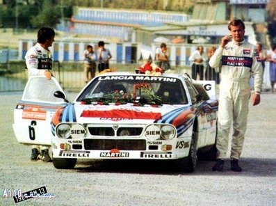 Markku Alén - Ilkka Kivimäki
25º Rallye Sanremo 1983. Lancia Rally 037 (TO X98907). Clasificado 1º.

Del 2 al 7 de Octubre, Sanremo, Liguria, Imperia, Italia.
Superficie: Asfalto - tierra

El Rally tenia un total de 2695.00 km de los que 775.89 km divididos en 58 tramos, eran especiales.

Se inscribieron 97 equipos, tomaron la salida 97, finalizaron 36.@
Palabras clave: Markku_Alen;Lancia;Rally;Sanremo;1983;Grupo_B