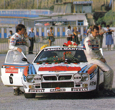 Markku Alén - Ilkka Kivimäki
25º Rallye Sanremo 1983. Lancia Rally 037 (TO X98907). Clasificado 1º.

Del 2 al 7 de Octubre, Sanremo, Liguria, Imperia, Italia.
Superficie: Asfalto - tierra

El Rally tenia un total de 2695.00 km de los que 775.89 km divididos en 58 tramos, eran especiales.

Se inscribieron 97 equipos, tomaron la salida 97, finalizaron 36.@
Palabras clave: Markku_Alen;Lancia;Rally;Sanremo;1983;Grupo_B;Personajes