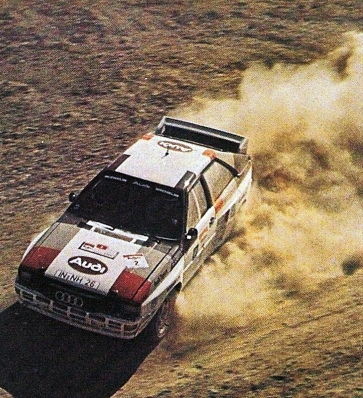 Hannu Mikkola - Arne Hertz
3º Marlboro Rally Argentina San Carlos de Bariloche 1983. Audi Quattro A2 (IN-NH 26). Clasificado 1º.

Del 2 al 6 de Agosto, Buenos Aires, San Carlos de Bariloche, Argentina.
Superficie: tierra.

El Rally tenia un total de 3244.00 Km de los que 1254.34 divididos en 18 tramos eran especiales.

Habían 3 tramos de mas de 100 Km cronometrados:
SS3 Zapala - Rahue de 108.60 Km
SS9 Cholila - Esquel de 106.30 Km
SS12 Norquinco - Pilcaniyeu de 104.60 Km.

Tomaron la salida 94 equipos, finalizaron 27.
@
Palabras clave: ;Audi;Quattro;Argentina;Grupo_B;1983