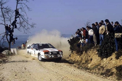 Hannu Mikkola - Arne Hertz
17º Rallye de Portugal - Vinho do Porto 1983. Audi Quattro A1 (IN-NM 62). Clasificado 1º.

Del 2 al 5 de Marzo, Estoril, Lisboa, Portugal.
Supeficie: asfalto - tierra.

El Rally tenia un total de 2325 km de los que 674.50 km divididos en 43 tramos eran especiales (3 de ellos fueron cancelados SS12 Figueira de Foz de 9 Km, SS13 Prestimo de 12,50 Km, SS14 Vouga de 10 Km).

Tomaron la salida 86 equipos, finalizaron 31.@
Palabras clave: ;Audi;Quattro;Portugal;Grupo_B;1983