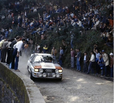 Hannu Mikkola - Arne Hertz
17º Rallye de Portugal - Vinho do Porto 1983. Audi Quattro A1 (IN-NM 62). Clasificado 1º.

Del 2 al 5 de Marzo, Estoril, Lisboa, Portugal.
Supeficie: asfalto - tierra.

El Rally tenia un total de 2325 km de los que 674.50 km divididos en 43 tramos eran especiales (3 de ellos fueron cancelados SS12 Figueira de Foz de 9 Km, SS13 Prestimo de 12,50 Km, SS14 Vouga de 10 Km).

Tomaron la salida 86 equipos, finalizaron 31.@
Palabras clave: ;Audi;Quattro;Portugal;Grupo_B;1983