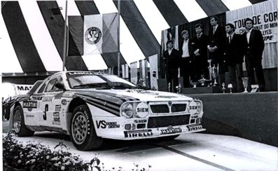 Markku Alén - Ilkka Kivimaki
27º Tour de Corse - Rallye de France 1983. Lancia Rally 037 (TO-Y 88744). Clasificado 1º.

Del 5 al 7 de Mayo, Ajaccio, Córcega, Francia.
Superficie: asfalto.

El Rally tenia un total de 1715.10 km de los que 1066.10 km divididos en 32 tramos eran especiales.

Tomaron la salida 178 equipos, finalizaron 57.@
Palabras clave: Markku_Alen;Lancia;Corcega;Grupo_B;1983;Corse