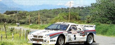 Markku Alén - Ilkka Kivimaki
27º Tour de Corse - Rallye de France 1983. Lancia Rally 037 (TO-Y 88744). Clasificado 1º.

Del 5 al 7 de Mayo, Ajaccio, Córcega, Francia.
Superficie: asfalto.

El Rally tenia un total de 1715.10 km de los que 1066.10 km divididos en 32 tramos eran especiales.

Tomaron la salida 178 equipos, finalizaron 57.@
Palabras clave: Markku_Alen;Lancia;Corcega;Grupo_B;1983;Corse