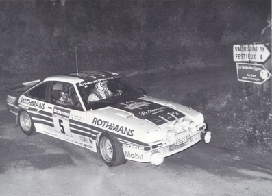 Guy Fréquelin - Jean-François Fauchille
42º Tour de France Automobile 1983. Opel Manta 400 (GG-CJ 950). Clasificado 1º.

Del 19 al 23 Septiembre, Paris, Nice, Francia.
Superficie: asfalto.

El Rally tenia un total de 2800.00 km de los que 630.00 km divididos en 3 etapas y 32 tramos eran especiales (uno de ellos fue cancelado SS27 Col du Noyer).

Tomaron la salida 84 equipos, finalizaron 37.@
Palabras clave: Opel;Manta;Grupo_B;Tour_France_Automobile;1983