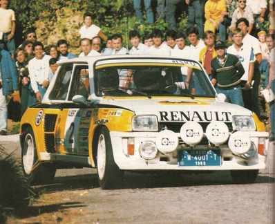 Genito Ortiz - Ramón Minguez
20º Rallye Internacional Príncipe de Asturias 1983. Renault 5 Turbo (1-M-4001-T). Clasificado 1º.

Del 17 al 18 de Septiembre, Oviedo, Asturias, España.
Superficie: asfalto.

El Rally constaba de 2 etapas y 278.20 km cronometrados divididos en 20 tramos especiales.

Tomaron la salida 61 equipos, finalizaron 22.@
Palabras clave: Renault;Turbo;Grupo_B;Asturias;1983;España;Spain