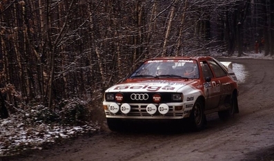Marc Duez - Willy Lux
26º Boucles de Spa - Monopole 1983. Audi Quattro A1 (IN-ND 37). Clasificado 1º.

Del 4 al 6 de Febrero, Spa, Lieja, Belgica.
Superficie: asfalto.

El Rally tenia un total de 545.00 km cronometrados.
Desconocemos en cuantos tramos especiales se dividían.

Tomaron la salida 90 equipos, finalizaron 23.@
Palabras clave: Audi;Quattro;Grupo_B;Boucles_Spa;Belgica;1983