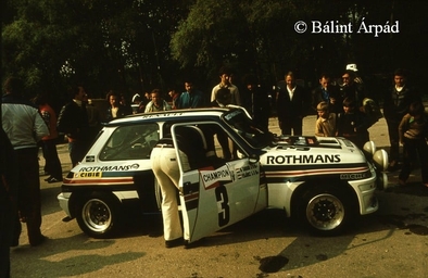 Attila Ferjáncz - János Tandari
14º Rally Albena - Zlatni Piassatzi - Sliven 1983. Renault 5 Turbo (AY-96-61). Clasificado 2º.

Del 7 al 9 de Mayo, Albena, Bulgaria.
Superficie: asfalto - tierra.

El Rally tenia un total de 504.00 km cronometrados.

Tomaron la salida 75, finalizaron 35.

© Bálint Árpád.
@
Palabras clave: Albena;Zlatni;RenaulT;Turbo;Grupo_B;1983;Bulgaria