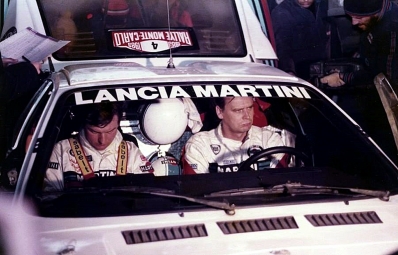 Markku Alén - Ilkka Kivimäki
51º Rallye Automobile de Monte-Carlo 1983. Lancia Rally 037 (TO Y63864). Clasificado 2º.

Del 22 al 28 de Enero, Monte-Carlo.
Superficie: asfalto - nieve.

RMC clasificó a todos los equipos que terminaron el "Parcours Commun" (después de SS21).
De los 150 equipos, solo los 100 mejores pudieron competir en el último tramo "Parcours Final".
Los equipos que no completaron todas las etapas recibieron tiempos de penalización, incluso para aquellos que no terminaron el último tramo.
86 equipos completaron todo el rally, dos fueron descalificados.

El Rally tenia un total de 4197 km de los que 709 km divididos en 31 tramos eran especiales, (2 de ellas fue canceladas SS6 Pont des Miolans de 22 Km y SS15 St Jeans en Royans de 38 Km).

Se inscribieron 263 equipos, tomaron la salida 250, finalizaron 149.
@
Palabras clave: Markku_Alen;Lancia;Rally;Montecarlo;Grupo_B;1983