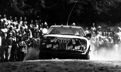 Hannu Mikkola - Arne Hertz
31º Marlboro Safari Rally 1983. Audi Quattro A1 (IN-YC 17). Clasificado 2º.

Del 30 de Marzo al 4 de Abril, Nairobi, Kenya, África.
Superficie: tierra.

El Rally tenia un total de 5035 km en los que 1620.95 km se encontraban 26 controles horarios.

Tomaron la salida 78 equipos, finalizaron 22.@
Palabras clave: ;Audi;Quattro;Grupo_B;Safari;1983