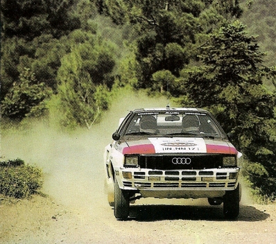 Stig Blomqvist - Björn Cederberg
30º Rothmans Acropolis Rally 1983. Audi Quattro A2 (IN-NN 17). Clasificado 3º.

Del 30 de Mayo al 2 de Junio, Atenas, Grecia.
Superficie: tierra.

El Rally tenia un total de 2264 km de los que 843.30 km divididos en 45 tramos eran especiales, (uno de ellos fue cancelado SS22 Tsouka de 6.57 km).

Tomaron la salida 120 equipos, finalizaron 36.@
Palabras clave: Stig_Blomqvist;Audi;Quattro;Grupo_B;Grecia;1983;Acropolis