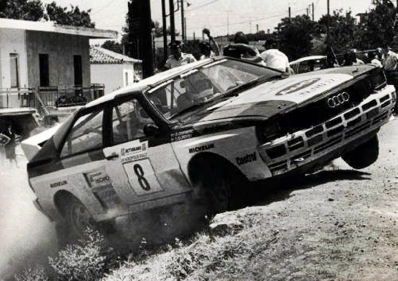 Stig Blomqvist - Björn Cederberg
30º Rothmans Acropolis Rally 1983. Audi Quattro A2 (IN-NN 17). Clasificado 3º.

Del 30 de Mayo al 2 de Junio, Atenas, Grecia.
Superficie: tierra.

El Rally tenia un total de 2264 km de los que 843.30 km divididos en 45 tramos eran especiales, (uno de ellos fue cancelado SS22 Tsouka de 6.57 km).

Tomaron la salida 120 equipos, finalizaron 36.@
Palabras clave: Stig_Blomqvist;Audi;Quattro;Grupo_B;Grecia;1983;Acropolis