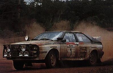 Michèle Mouton - Fabrizia Pons
31º Marlboro Safari Rally 1983. Audi Quattro A1 (IN-YC 19). Clasificada 3ª.

Del 30 de Marzo al 4 de Abril, Nairobi, Kenya, África.
Superficie: tierra.

El Rally tenia un total de 5035 km en los que 1620.95 km se encontraban 26 controles horarios.

Tomaron la salida 78 equipos, finalizaron 22.@
Palabras clave: Michele_Mouton;Audi;Quattro;Grupo_B;Safari;1983;Womens;Mujeres