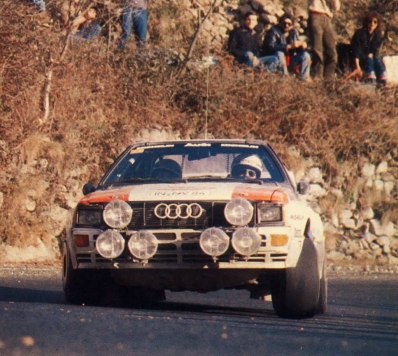 Stig Blomqvist - Bjorn Cederberg
51º Rallye Automobile de Monte-Carlo 1983. Audi Quattro A1 (IN-NV 84). Clasificado 3º.

Del 22 al 28 de Enero, Monte-Carlo.
Superficie: asfalto - nieve.

RMC clasificó a todos los equipos que terminaron el 