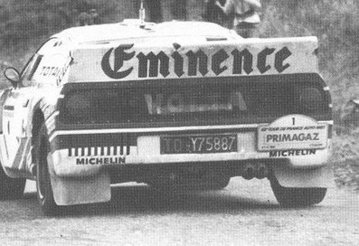 Bernard Darniche - Alain Mahé
42º Tour de France Automobile 1983. Lancia Rally 037 (TO-Y75887). Clasificado 3º.

Del 19 al 23 Septiembre, Paris, Nice, Francia.
Superficie: asfalto.

El Rally tenia un total de 2800.00 km de los que 630.00 km divididos en 3 etapas y 32 tramos eran especiales (uno de ellos fue cancelado SS27 Col du Noyer).

Tomaron la salida 84 equipos, finalizaron 37.@
Palabras clave: Lancia;Rally;Grupo_B;Tour_France_Automobile;1983