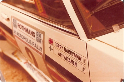 Ari Vatanen - Terry Harryman
30º Rothmans Acropolis Rally 1983. Opel Manta 400 (GG-CP 680). Clasificado 4º.

Del 30 de Mayo al 2 de Junio, Atenas, Grecia.
Superficie: tierra.

El Rally tenia un total de 2264 km de los que 843.30 km divididos en 45 tramos eran especiales, (uno de ellos fue cancelado SS22 Tsouka de 6.57 km).

Tomaron la salida 120 equipos, finalizaron 36.@
Palabras clave: ;Terry_Harryman;Opel;Manta;Grecia;Grupo_B;1983;Acropolis