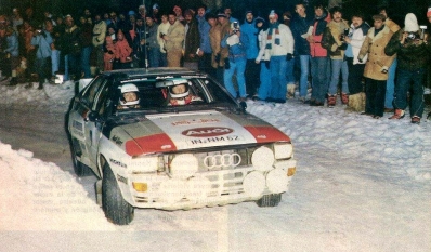 Hannu Mikkola - Arne Hertz
51º Rallye Automobile de Monte-Carlo 1983. Audi Quattro A1 (IN-NM 62). Clasificado 4º.

Del 22 al 28 de Enero, Monte-Carlo.
Superficie: asfalto - nieve.

RMC clasificó a todos los equipos que terminaron el 