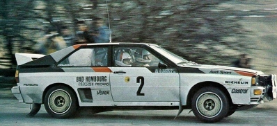 Hannu Mikkola - Arne Hertz
51º Rallye Automobile de Monte-Carlo 1983. Audi Quattro A1 (IN-NM 62). Clasificado 4º.

Del 22 al 28 de Enero, Monte-Carlo.
Superficie: asfalto - nieve.

RMC clasificó a todos los equipos que terminaron el 
