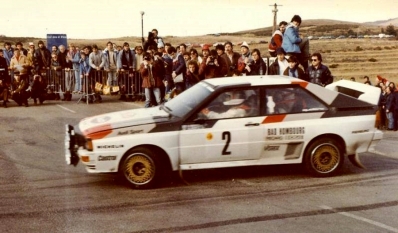 Hannu Mikkola - Arne Hertz
51º Rallye Automobile de Monte-Carlo 1983. Audi Quattro A1 (IN-NM 62). Clasificado 4º.

Del 22 al 28 de Enero, Monte-Carlo.
Superficie: asfalto - nieve.

RMC clasificó a todos los equipos que terminaron el 