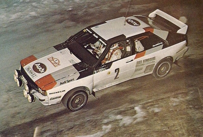Hannu Mikkola - Arne Hertz
51º Rallye Automobile de Monte-Carlo 1983. Audi Quattro A1 (IN-NM 62). Clasificado 4º.

Del 22 al 28 de Enero, Monte-Carlo.
Superficie: asfalto - nieve.

RMC clasificó a todos los equipos que terminaron el 