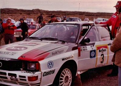 Shekhar Mehta - Yvonne Mehta
3º Marlboro Rally Argentina San Carlos de Bariloche 1983. Audi Quattro A2 (IN-NW 72). Clasificado 4º.

Del 2 al 6 de Agosto, Buenos Aires, San Carlos de Bariloche, Argentina.
Superficie: tierra.

El Rally tenia un total de 3244.00 Km de los que 1254.34 divididos en 18 tramos eran especiales.

Habían 3 tramos de mas de 100 Km cronometrados:
SS3 Zapala - Rahue de 108.60 Km
SS9 Cholila - Esquel de 106.30 Km
SS12 Norquinco - Pilcaniyeu de 104.60 Km.

Tomaron la salida 94 equipos, finalizaron 27.
@
Palabras clave: Audi;Quattro;Argentina;Grupo_B;1983