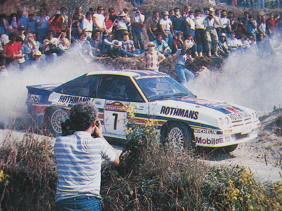 Henri Toivonen - Fred Gallagher
25º Rally Sanremo 1983. Opel Manta 400 (GG-CT 310). Clasificado 4º.

Del 2 al 7 de Octubre, Sanremo, Liguria, Imperia, Italia.
Superficie: Asfalto - Grava.

El Rally tenia un total de 2695.00 km de los que 775.89 km divididos en 58 tramos, eran especiales.

Tomaron la salida 97, finalizaron 36.@
Palabras clave: Henri_Toivonen;Opel;Manta;Grupo_B;Sanremo;1983