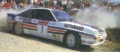 Henri Toivonen - Fred Gallagher
25º Rally Sanremo 1983. Opel Manta 400 (GG-CT 310). Clasificado 4º.

Del 2 al 7 de Octubre, Sanremo, Liguria, Imperia, Italia.
Superficie: Asfalto - Grava.

El Rally tenia un total de 2695.00 km de los que 775.89 km divididos en 58 tramos, eran especiales.

Tomaron la salida 97, finalizaron 36.@
Palabras clave: Henri_Toivonen;Opel;Manta;Grupo_B;Sanremo;1983