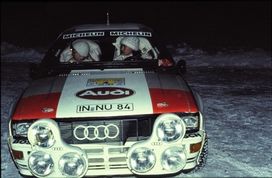 Michèle Mouton - Fabrizia Pons
33º International Swedish Rally 1983. Audi quattro A1 (IN-NU 84). Clasificado 4ª.

Del 11 al 13 de Febrero, Karlstad, Suecia.
Superficie: nieve - hielo.

El Rally tenia un total de 1505.00 km de los que 476.10 km divididos en 25 tramos eran especiales (uno de ellas fue cancelada SS12 Radasjon de 6 Km).

Se inscribieron 137 equipos, tomaron la salida 137, finalizaron 67.@
Palabras clave: Michele_Mouton;Audi;Grupo_B;Quattro;Suecia;nieve;1983;Mujeres;Womens