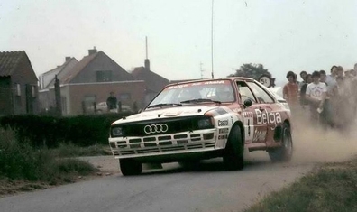 Marc Duez - Willy Lux
19º Ypres 24 Horas Rally 1983. Audi Quattro A1 (N-RD 400). Clasificado 4º.

Del 24 al 26 de Junio, Ypres, Bélgica.
Superficie: asfalto.

El Rally tenía 512.00 km cronometrados divididos en dos etapas y 53 tramos especiales.

Tomaron la salida 176 equipos, finalizaron 77.@
Palabras clave: ;Audi;Quattro;Grupo_B;Ypres;1983