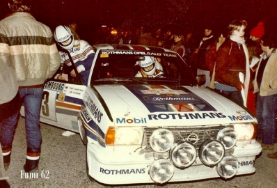 Ari Vatanen - Terry Harryman
51º Rallye Automobile de Monte-Carlo 1983. Opel Ascona 400 (GG-CK 188). Clasificado 5º.

Del 22 al 28 de Enero, Monte-Carlo.
Superficie: asfalto - nieve.

RMC clasificó a todos los equipos que terminaron el 
