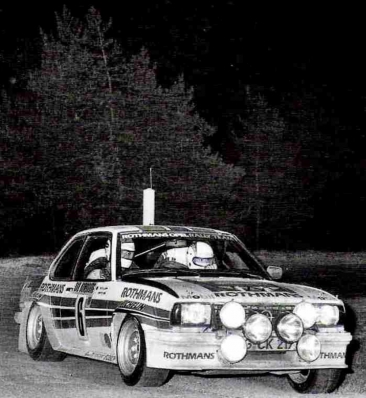 Henri Toivonen - Fred Gallagher
51º Rallye Automobile de Monte-Carlo 1983. Opel Ascona 400, (GG-CK 217). Clasificado 6º.
Rothmans Opel Rally Team

Del 22 al 28 de Enero, Monte-Carlo.
Superficie: asfalto - nieve.

RMC clasificó a todos los equipos que terminaron el "Parcours Commun" (después de SS21).
De los 150 equipos, solo los 100 mejores pudieron competir en el último tramo "Parcours Final".
Los equipos que no completaron todas las etapas recibieron tiempos de penalización, incluso para aquellos que no terminaron el último tramo.
86 equipos completaron todo el rally, dos fueron descalificados.

El Rally tenia un total de 4197 km de los que 709 km divididos en 31 tramos eran especiales, (2 de ellas fue canceladas SS6 Pont des Miolans de 22 Km y SS15 St Jeans en Royans de 38 Km).

Se inscribieron 263 equipos, tomaron la salida 250, finalizaron 149.
@
Palabras clave: Henri_Toivonen;Opel;Ascona;Montecarlo;Grupo_B;1983