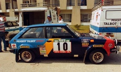 Antonio Zanini Sans - Victor Sabater
17º Rally de Portugal - Vinho do Porto 1983. Talbot Sunbeam Lotus (BDU 222Y). Clasificado 6º.

Del 2 al 5 de Marzo, Estoril, Lisboa, Portugal.
Supeficie: asfalto - tierra.

El Rally tenia un total de 2325 km de los que 674.50 km divididos en 43 tramos eran especiales (3 de ellos fueron cancelados SS12 Figueira de Foz de 9 Km, SS13 Prestimo de 12,50 Km, SS14 Vouga de 10 Km).

Tomaron la salida 86 equipos, finalizaron 31.@
Palabras clave: Antonio_Zanini;Victor_Sabater;Talbot;Sunbeam;Lotus;Grupo_B;Portugal;1983